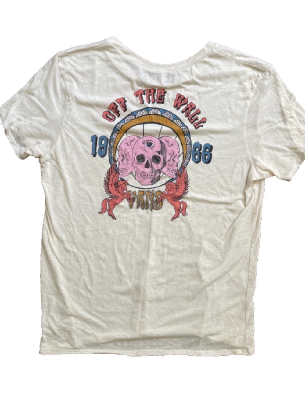 Vans Women’s Shirt Size XL skull unicorns PAPER THIN SOFT FABRIC vintage style